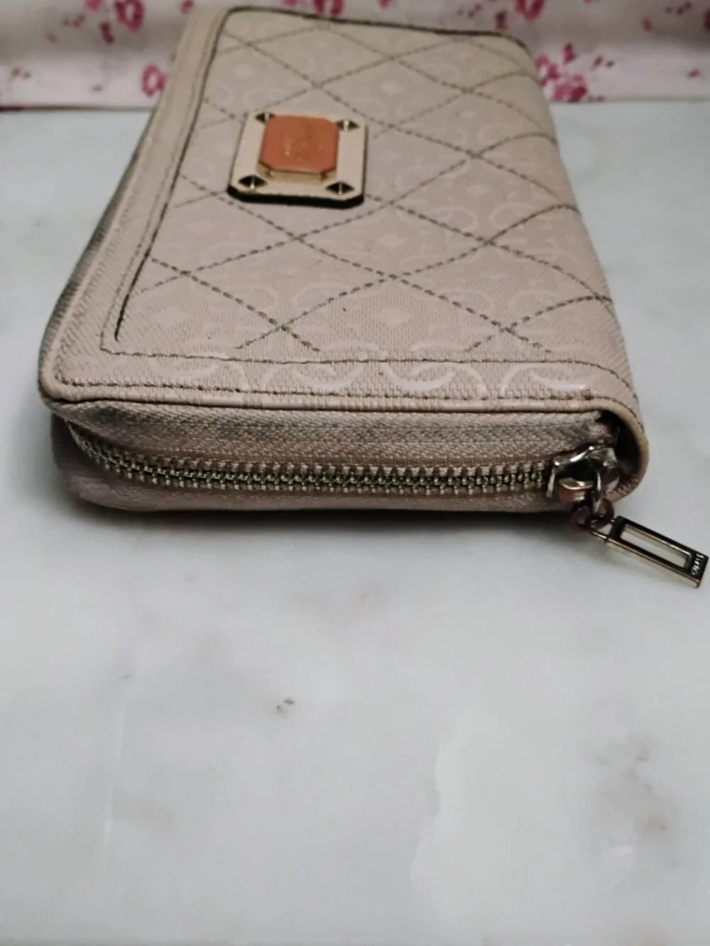 Pale Pink Guess Wallet Zippered